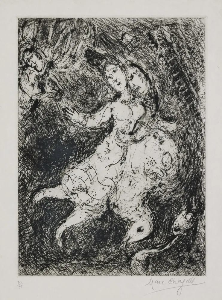 Grabado Chagall - L'envolée