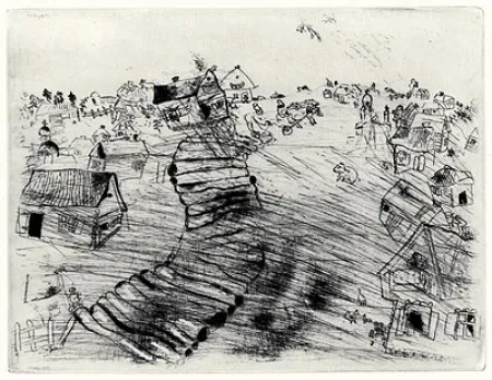 Aguafuerte Chagall - Les Ames Mortes