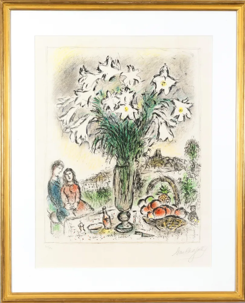Litografía Chagall - Les arums (The Arums)