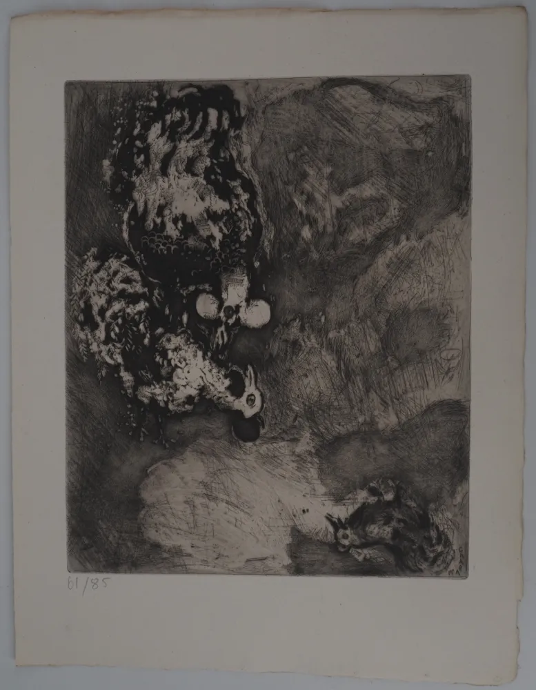 Grabado Chagall - Les deux coqs