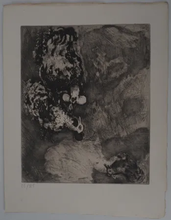 Grabado Chagall - Les deux coqs