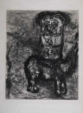 Grabado Chagall - Les Fables de La Fontaine : Le Rat et l'Éléphant, 1952