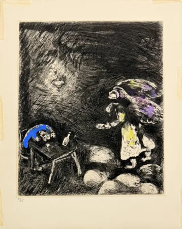 Aguafuerte Chagall - L'Ivrogne et sa Femme