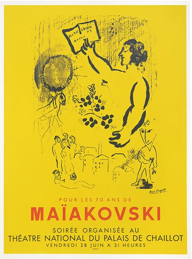 Litografía Chagall - Maïakovski - Théatre de Chaillot