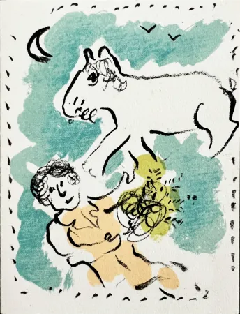 Litografía Chagall - New Year's Card