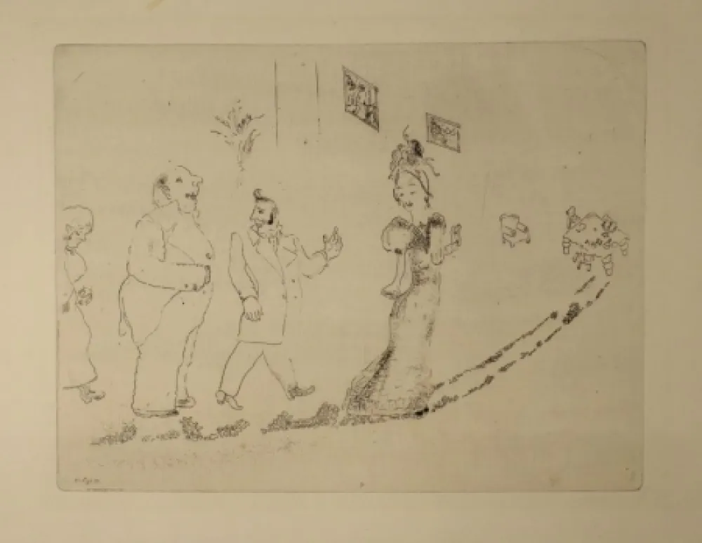 Aguafuerte Chagall - (Nicolas Gogol, Les Ames Mortes, 34)