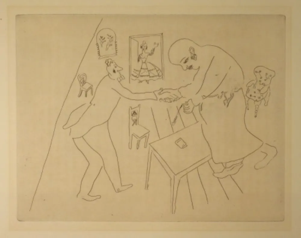 Aguafuerte Chagall - (Nicolas Gogol, Les Ames Mortes,12)