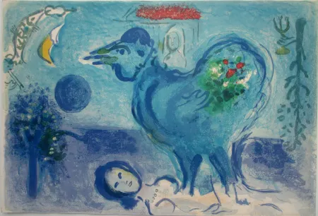 Litografía Chagall - Paysage au Coq