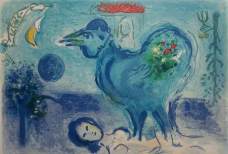 Litografía Chagall - Paysage au Coq /Landscape with Rooster