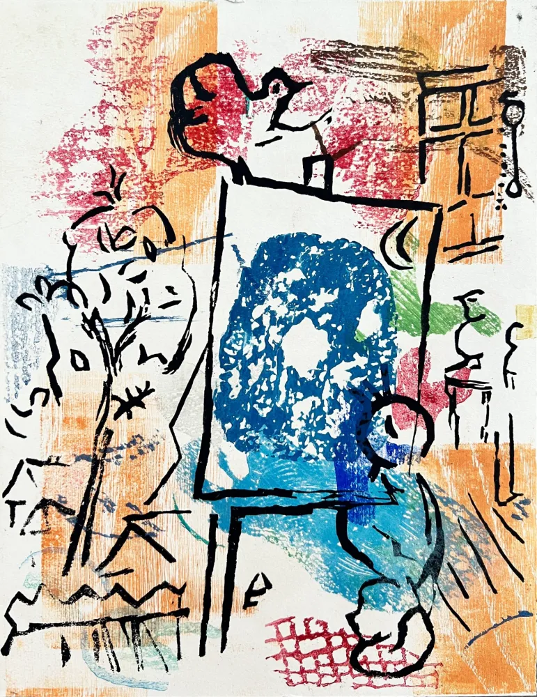 Grabado En Madera Chagall - Poèmes, Planche II (trial proof)