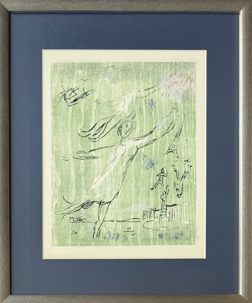 Grabado En Madera Chagall - Poèmes, Planche IX (trial proof)