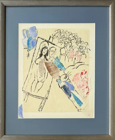 Grabado En Madera Chagall - Poèmes, Planche XXI (collage enhanced)