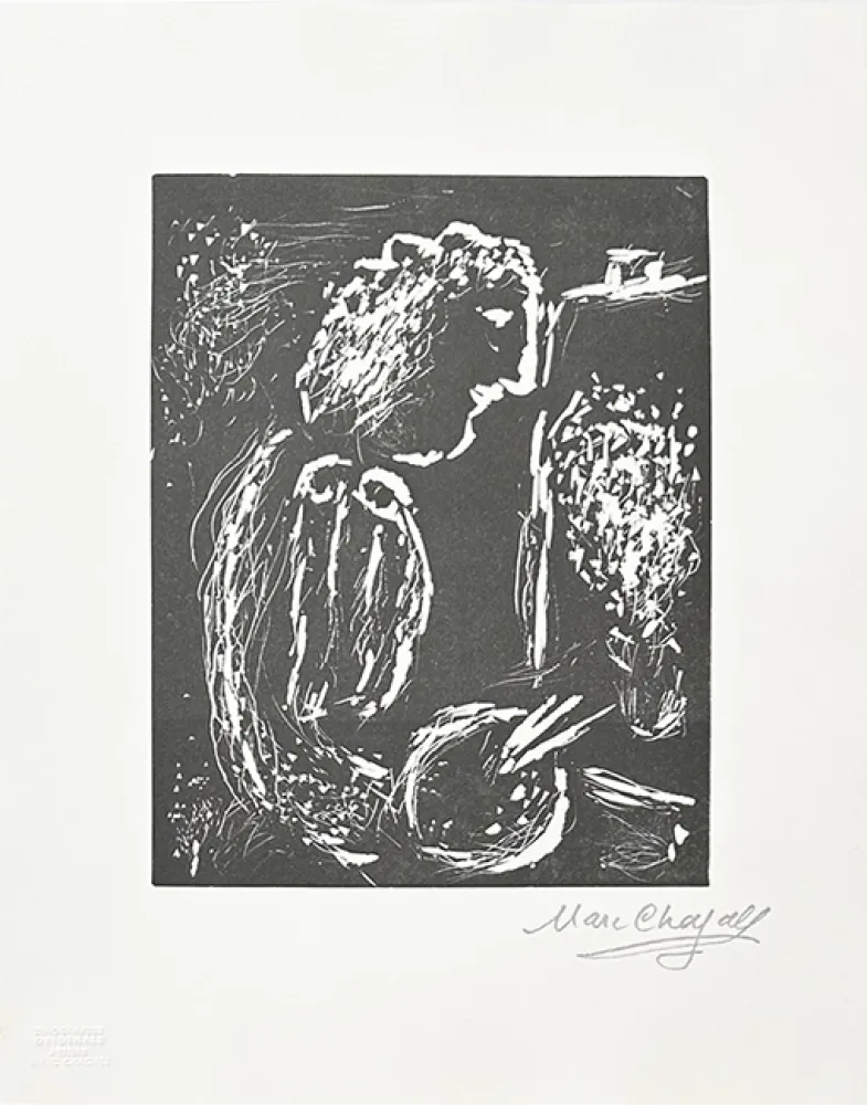 Linograbado Chagall - Pour Vava, planche 1