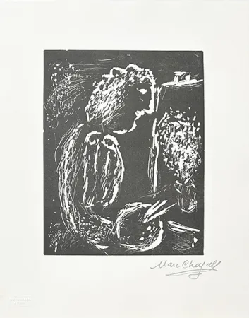 Linograbado Chagall - Pour Vava, planche 1