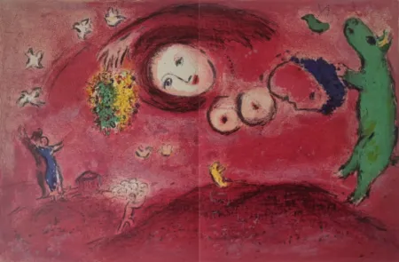 Litografía Chagall - Printemps au Pré (from Daphnis and Chloe)