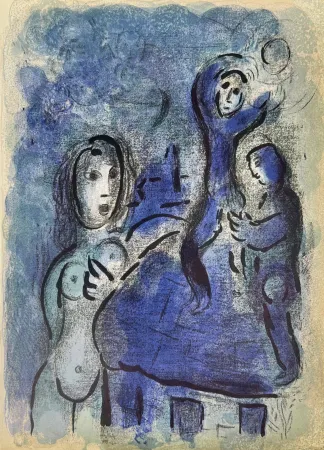 Litografía Chagall - Rahab and the Spies of Jericho