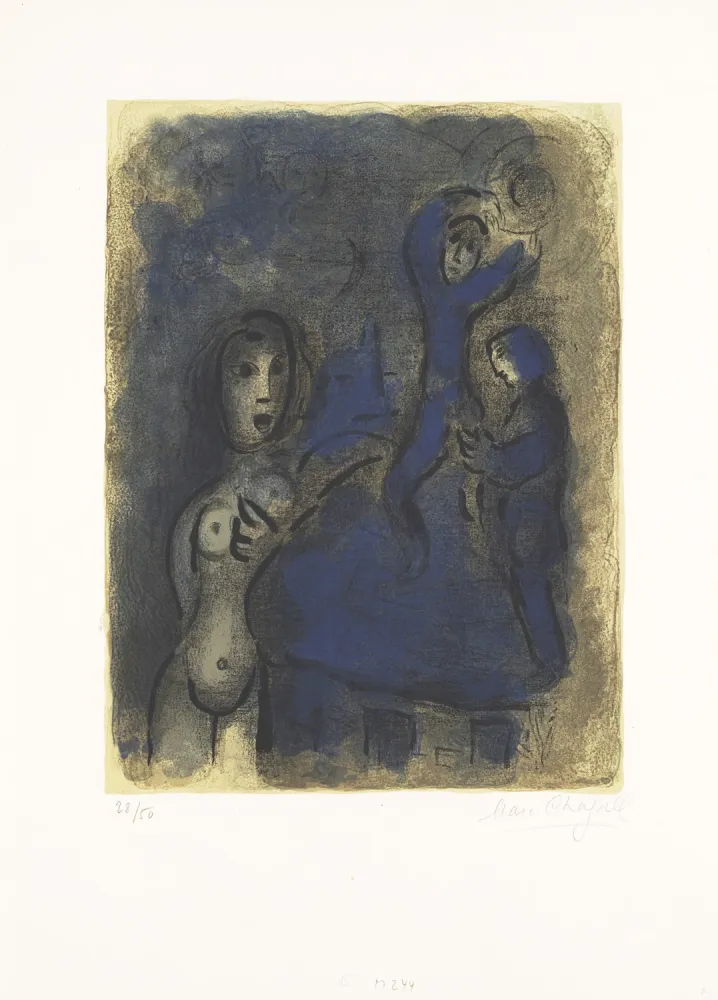 Litografía Chagall - Rahab et les espions de Jéricho 