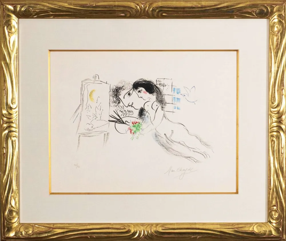 Litografía Chagall - Rêve familier (Familiar Dream)