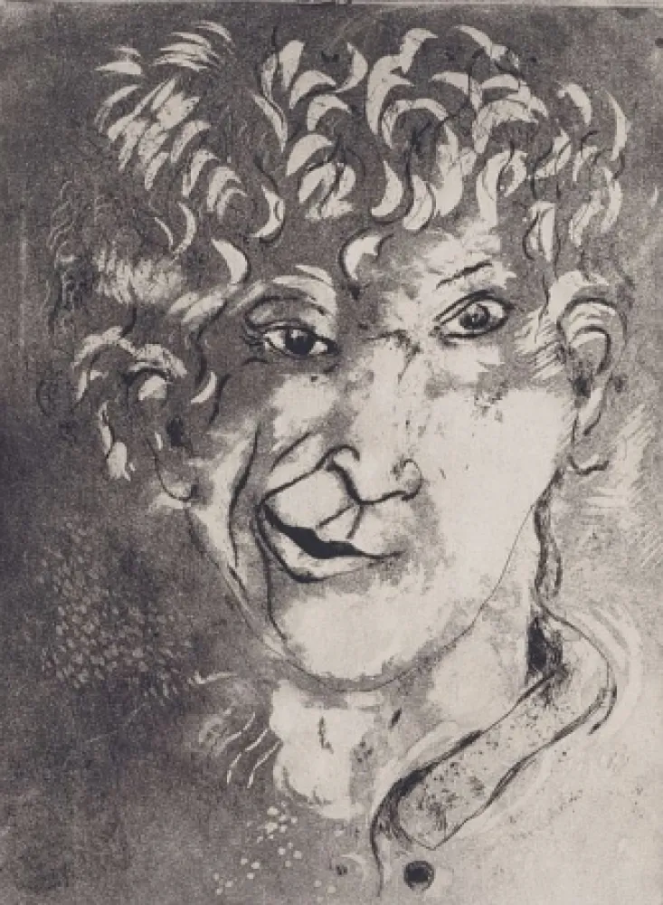Aguafuerte Y Aguatinta Chagall - Self-Portrait with Grimace