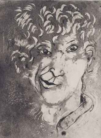 Aguafuerte Y Aguatinta Chagall - Self-Portrait with Grimace