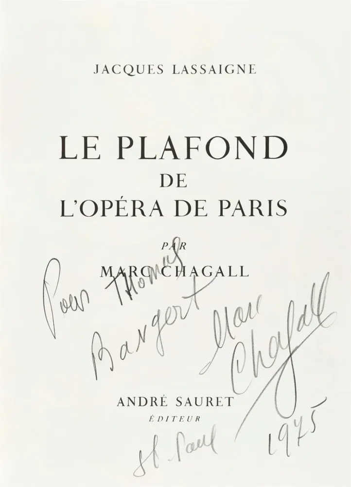 Libro Ilustrado Chagall - Signed and dedicated-Le Plafond de l’Opéra de Paris