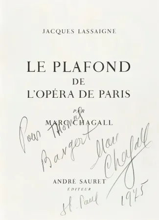 Libro Ilustrado Chagall - Signed and dedicated-Le Plafond de l’Opéra de Paris