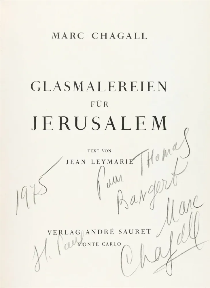 Libro Ilustrado Chagall - Signed & dedicated - Stained glass for Jerusalem 