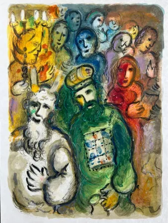 Litografía Chagall - So went Moses and Aaron, and gathered all the Elders of the children of Israel