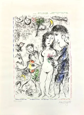 Litografía Chagall - Souvenance d'un printemps (Recollections of a Spring)
