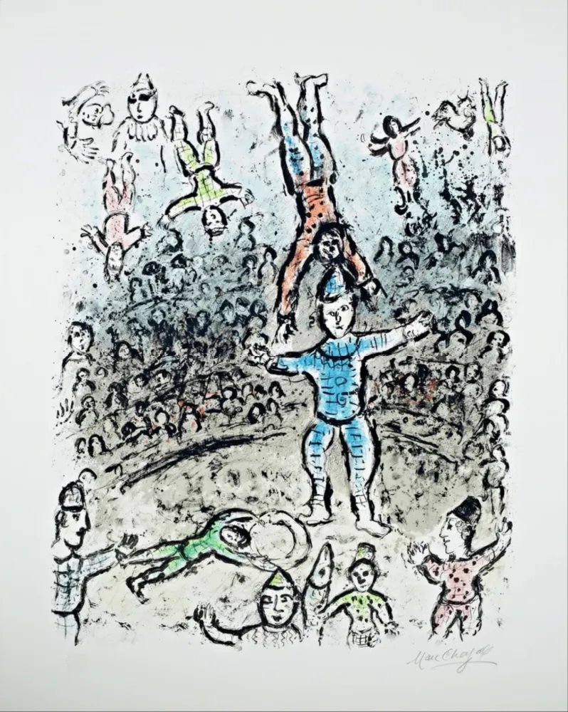 Litografía Chagall - The Acrobats