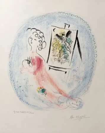 Litografía Chagall - The Easel