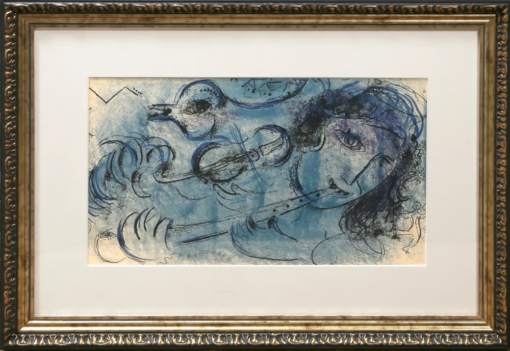 Litografía Chagall - The Flute Player