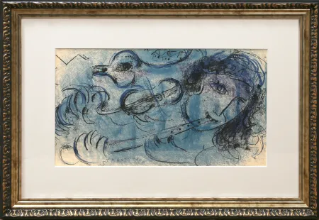 Litografía Chagall - The Flute Player