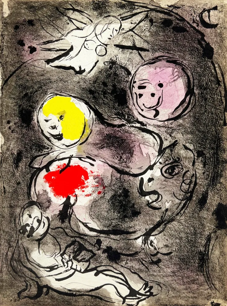 Litografía Chagall - The Prophet Daniel in the Lions' Den