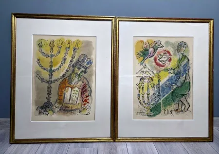 Litografía Chagall - The Story of Exodus- 2 Plates 