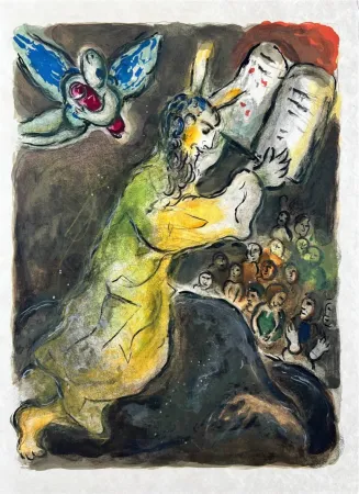 Litografía Chagall - Then Moses assembled all the Congregation of the children of Israel, and sayde unto them...
