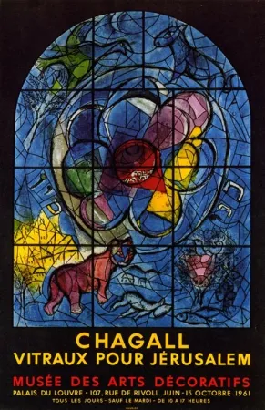 Litografía Chagall - Vitraux pour Jérusalem