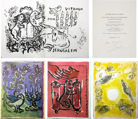 Libro Ilustrado Chagall - VITRAUX POUR JÉRUSALEM (THE JERUSALEM WINDOWS) DE LUXE EDITION SIGNED BY MARC CHAGALL.