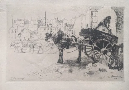 Aguafuerte Y Aguatinta Chahine - Les Terrassiers