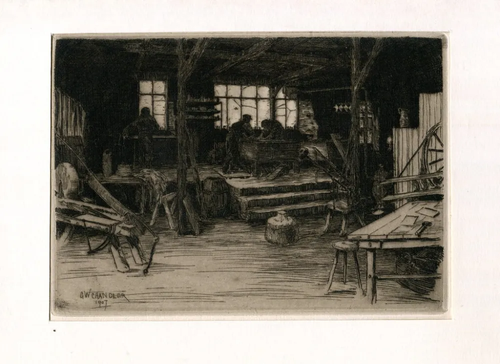 Grabado Chandler - Chez le Planeur