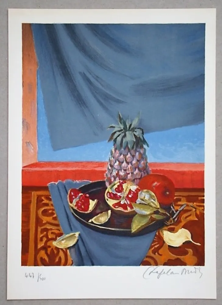 Litografía Chapelain-Midy - Nature Morte aux Ananas et Grenades