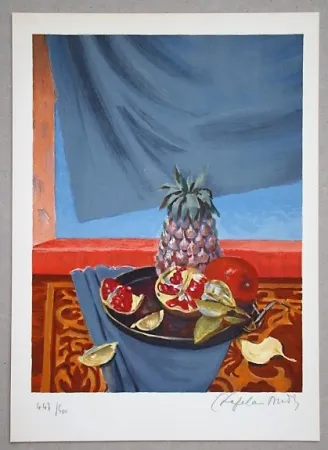 Litografía Chapelain-Midy - Nature Morte aux Ananas et Grenades
