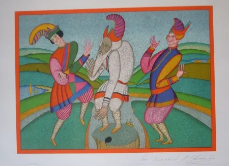 Litografía Chemiakin - Carnaval