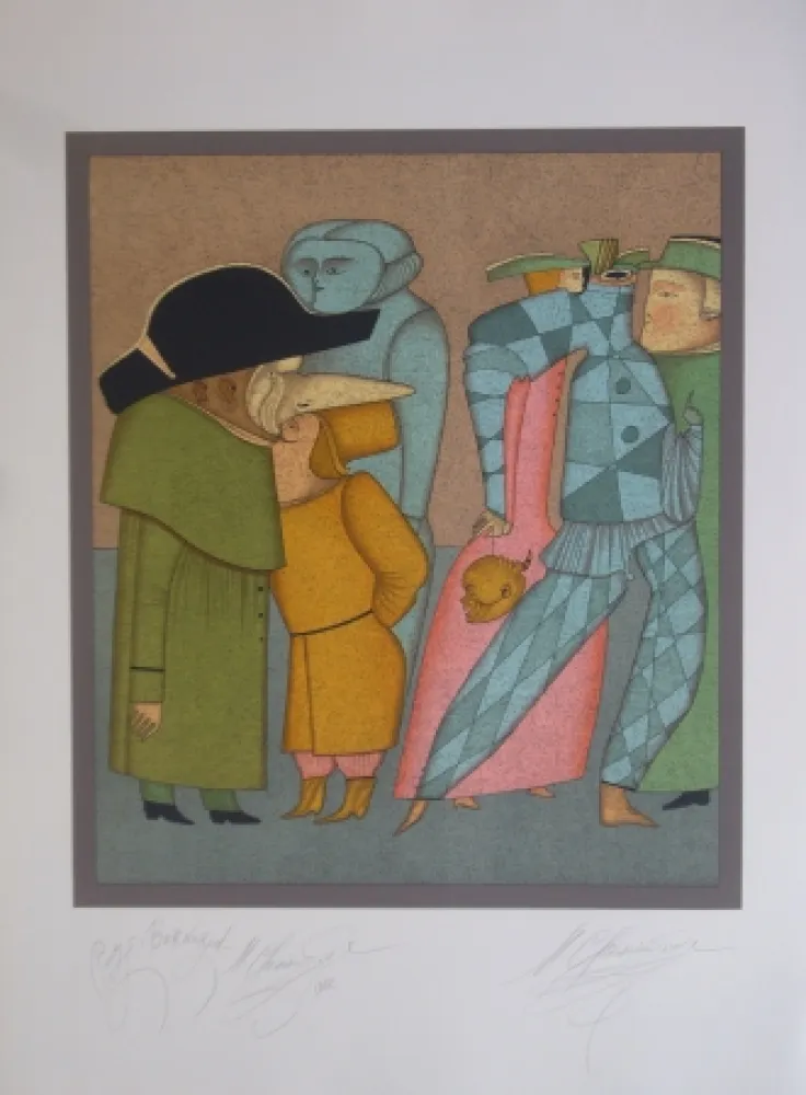 Litografía Chemiakin - Carnaval