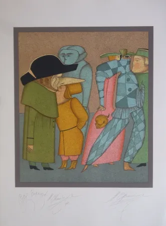 Litografía Chemiakin - Carnaval