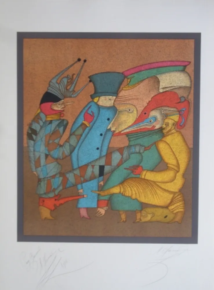 Litografía Chemiakin - Carnaval