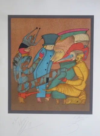 Litografía Chemiakin - Carnaval