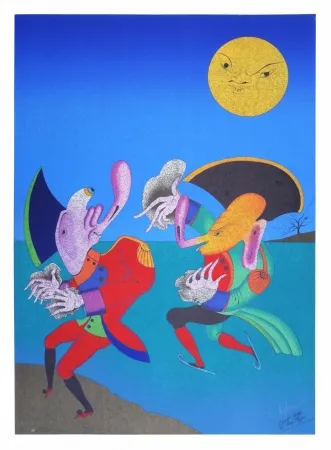 Litografía Chemiakin - Carnaval de St Petersbourg