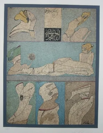 Litografía Chemiakin - Ecritures