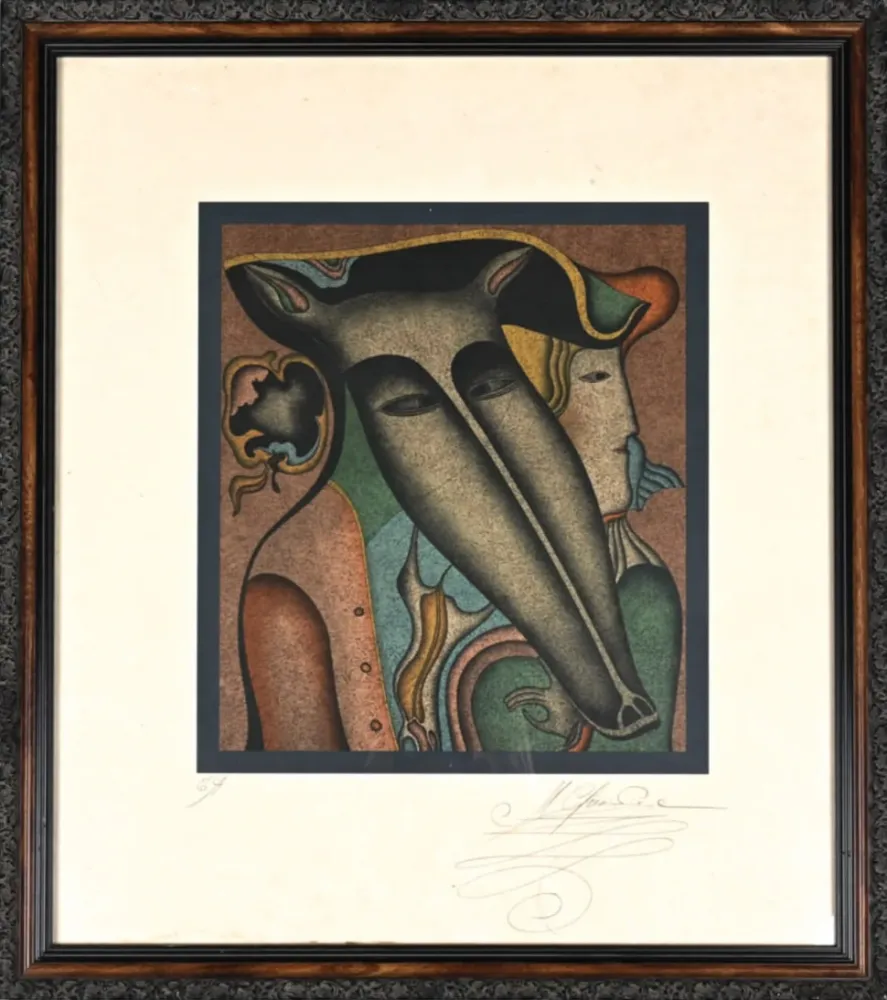 Litografía Chemiakin - Gendarme and Rebecca